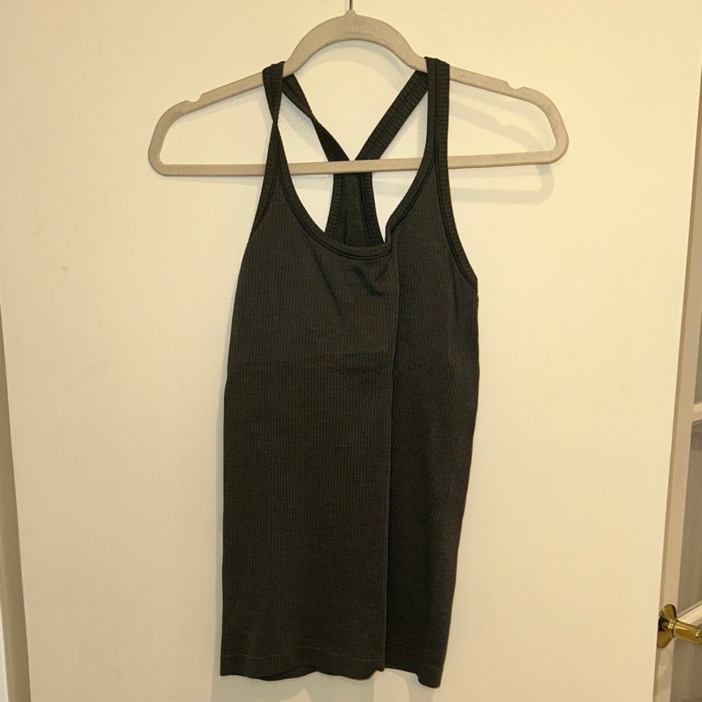Women's dark green Lululemon ribbed tank (size 8)